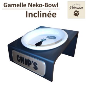 Gamelle chat inclinée personnalisée