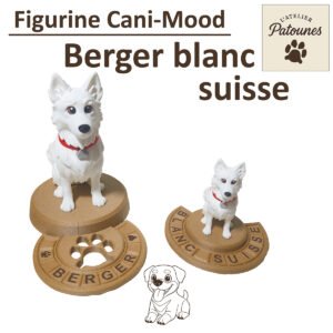 Figurine Berger Blanc Suisse personnalisée