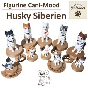 Figurine Husky Sibérien personnalisée
